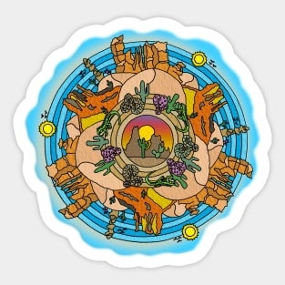 Desert Southwest Themed Mandala Sticker